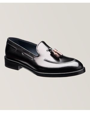 Brioni Brushed Leather Tassel Loafers - Black