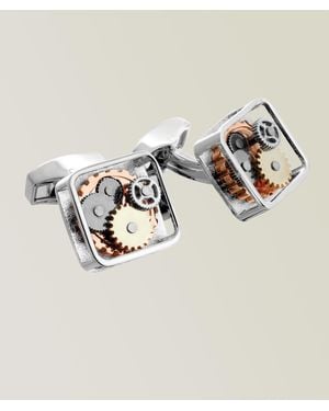 Tateossian Square Gears Cufflinks - Grey