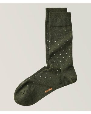 Harold Polka Dot Stretch-Cotton Socks - Green