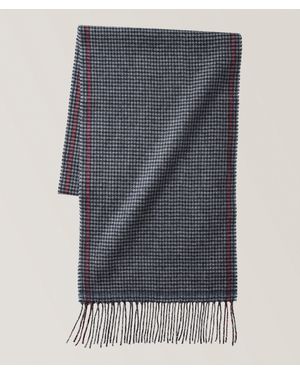 Harry Rosen Houndstooth Cashmere Scarf - Blue