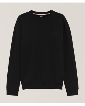 BOSS Andrew French Terry Cotton Sweatshirt - Black