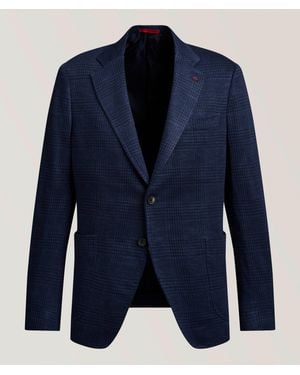 Isaia Capri Glen Plaid Sport Jacket - Blue