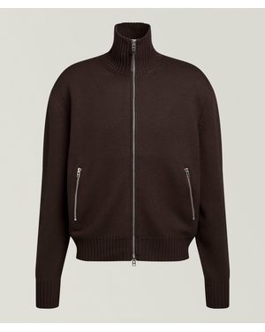 Tom Ford Elbow Patch Merino Wool Cardigan - Black