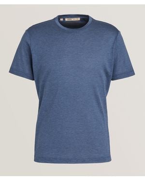 Maurizio Baldassari Silk-Cotton Crewneck T-Shirt - Blue