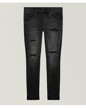Purple Brand P001 Reflective Paint Skinny Jeans - Black