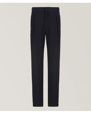Giorgio Armani Single-Pleat Stretch-Wool Dress Pants - Blue