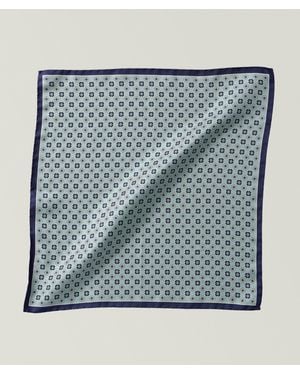 Canali Modern Silk Pocket Square - Blue