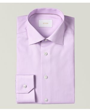 Eton Contemporary-Fit Elevated Textured Dress Shirt - Purple