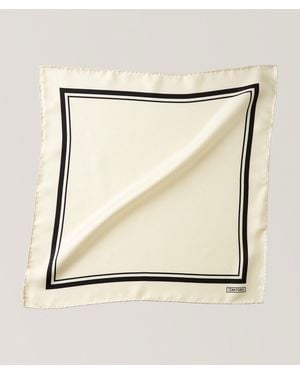 Tom Ford Contrast Frame Silk Pocket Square - Natural