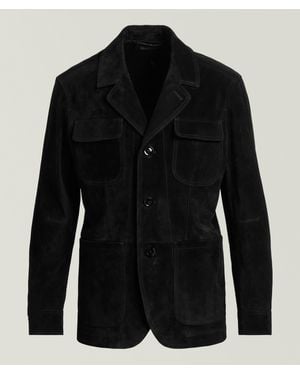 Tom Ford Suede Military Jacket - Black