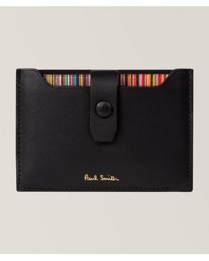 Paul Smith Striped Pull-Out Leather Cardholder - Black