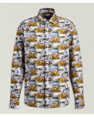 Robert Talbott Reynolds Fishing-Print Brushed Cotton Shirt - Green