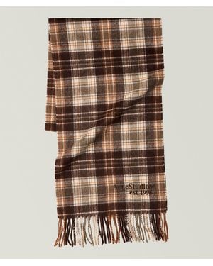 Acne Studios Check Cashmere-Wool Scarf - Brown