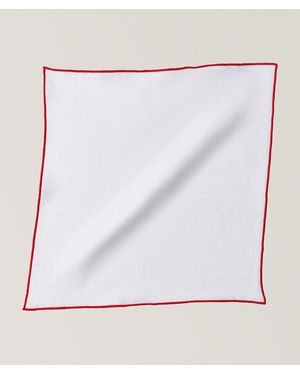 Dion Lee Contrast Trim Linen Pocket Square - White