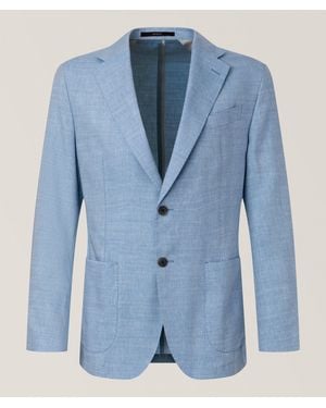 Windsor. Herringbone Linen-Wool Sport Jacket - Blue