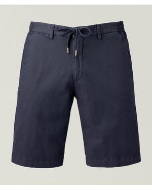 BRIGLIA Malibu Cotton-Blend Drawstring Shorts - Blue