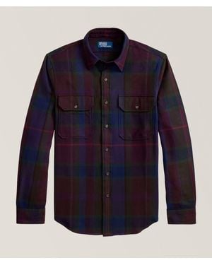 Polo Ralph Lauren Classic-Fit Plaid Twill Overshirt - Blue