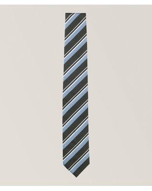 BOSS Striped Jacquard Silk Tie - Blue