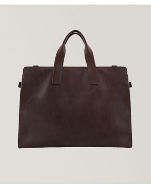 Emporio Armani Leather Duffel Bag - Brown