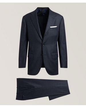 Kiton Plaid Wool-Cashmere Suit - Blue