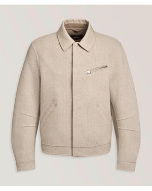Mackage Hayes Herringbone Double-Face Wool Jacket - Natural