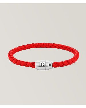 Montblanc Woven Leather Bracelet - Red