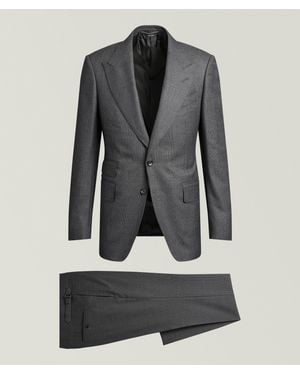 Tom Ford Shelton Prince Of Wales Wool Suit - Grey