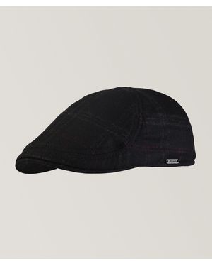 Wigéns Checked Wool-Blend Pub Cap - Black