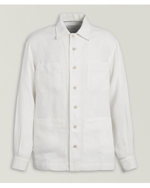 Brunello Cucinelli Easy-Fit Linen Sport Jacket - White