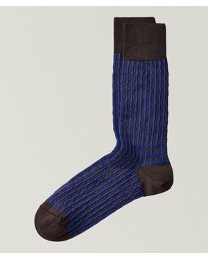 Paul Smith Lane Houndstooth Socks - Blue