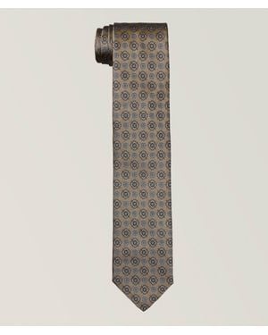 Canali Medallion Silk Tie - Grey