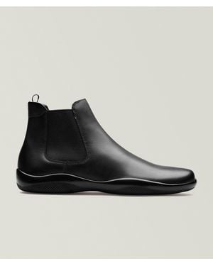 Prada Leather Chelsea Boots - Black