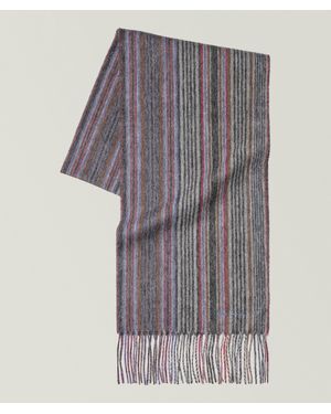 Paul Smith Trent Striped Lambswool Scarf - Grey