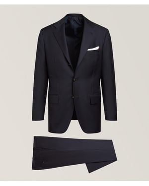 Kiton Solid Virgin Wool Suit - Blue