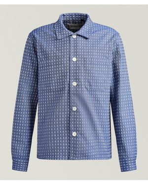 Outclass Jacquard Denim Overshirt - Blue