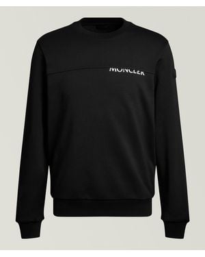 Moncler Logo Seam Cotton Sweatshirt - Black