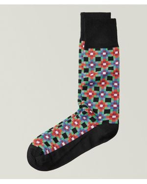 Paul Smith Nicolas Tiles Mid-Calf Socks - Black