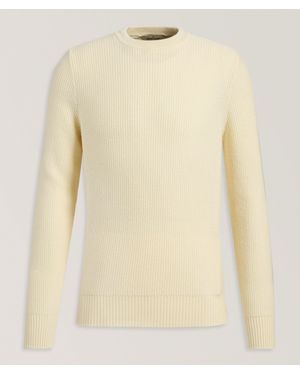 Gran Sasso Basket Weave Wool Crewneck Sweater - Natural
