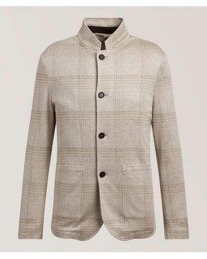 Maurizio Baldassari Herringbone Guru-Collar Sport Jacket - Natural