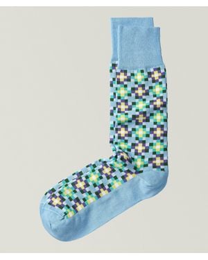 Paul Smith Nicolas Tiles Mid-Calf Socks - Blue