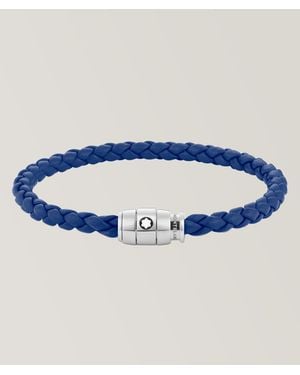 Montblanc Woven Leather Bracelet - Blue