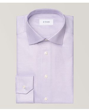 Eton Contemporary-Fit Micro-Check King Shirt - Purple