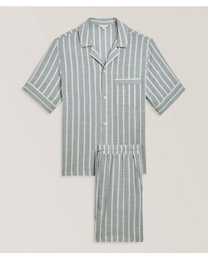 Eberjey Striped Cotton-Blend Pyjama Set - Blue