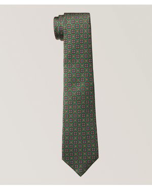 Kiton Mosaic Silk Tie - Green