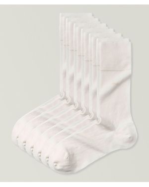 CDLP Six-Pack Mid-Length Mercerized Socks - Natural