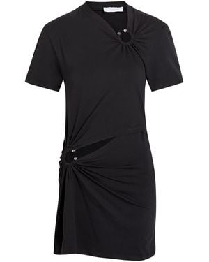 Rabanne Cut-Out Stretch-Cotton Mini Dress - Black