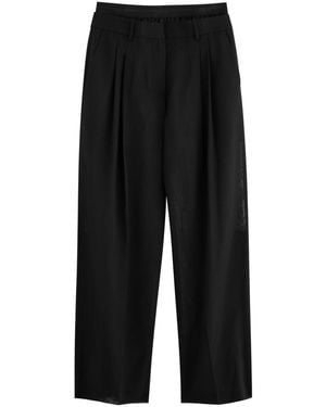 Helmut Lang Wide-Leg Wool-Blend Pants - Black