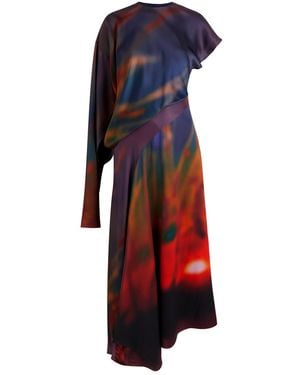 ROKSANDA Alia Draped Silk-Satin Midi Dress - Red