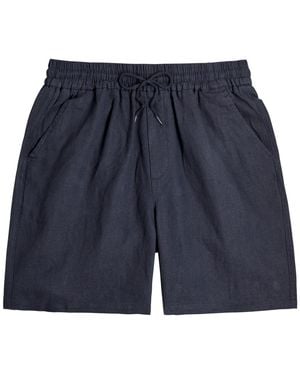Les Deux Otto Linen-Blend Shorts - Blue