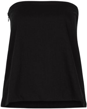 AEXAE Strapless Woven Top - Black
